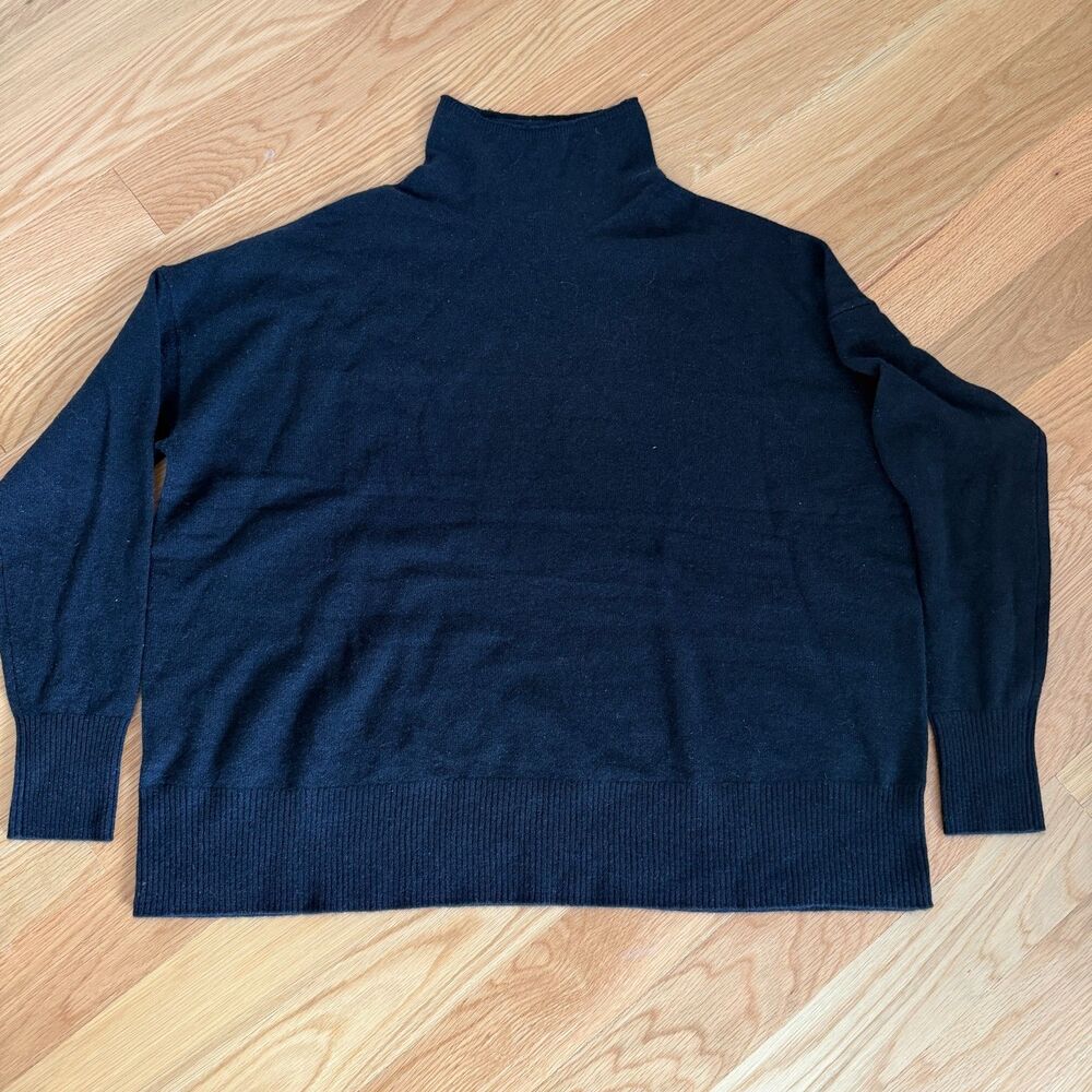 Nordstrom 100% Cashmere Mock Neck Sweater – Black – Women’s Size L – NWOT